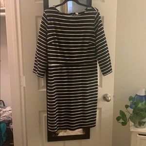 Back and white stripped cocktail dress